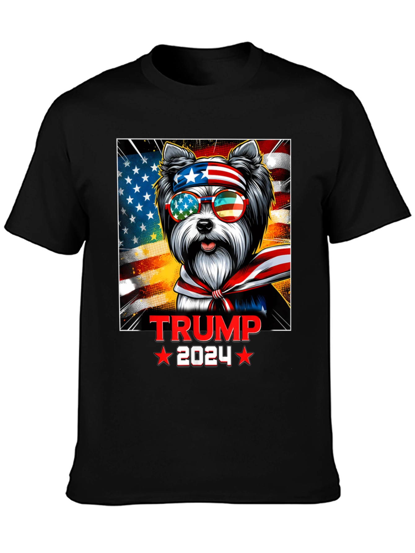 Trump 2024 Patriotic Dog T-Shirt