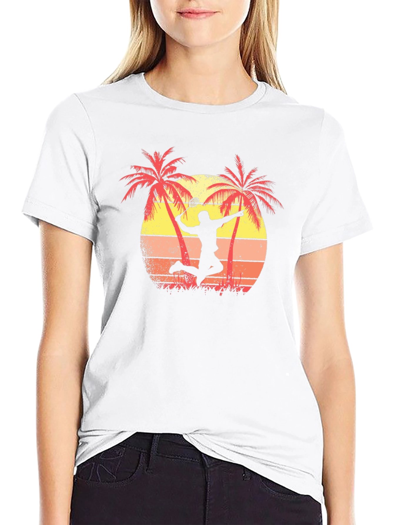 Badminton Sunset Graphic Tee