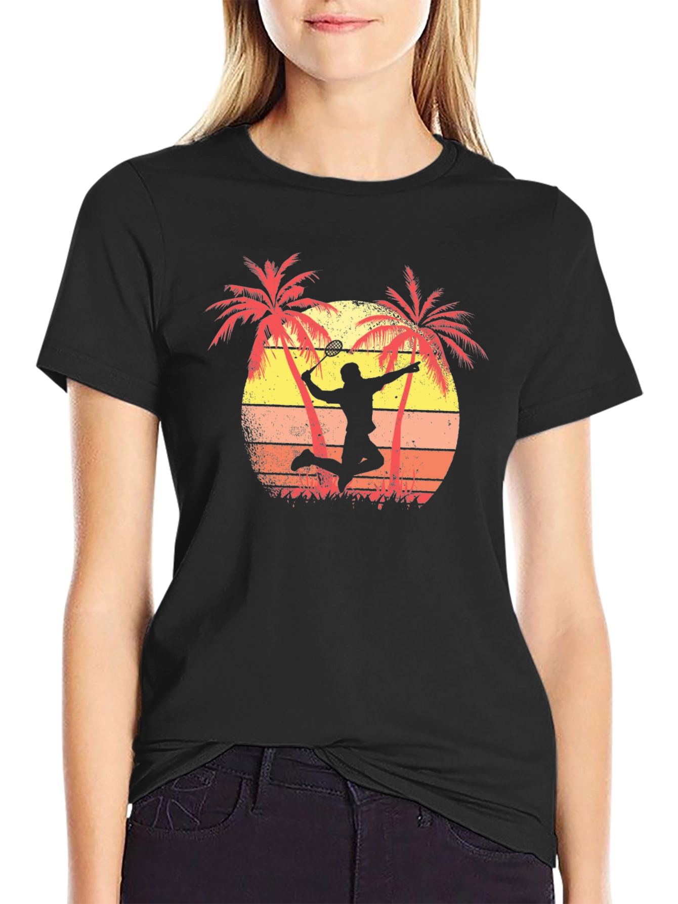 Badminton Sunset Graphic Tee
