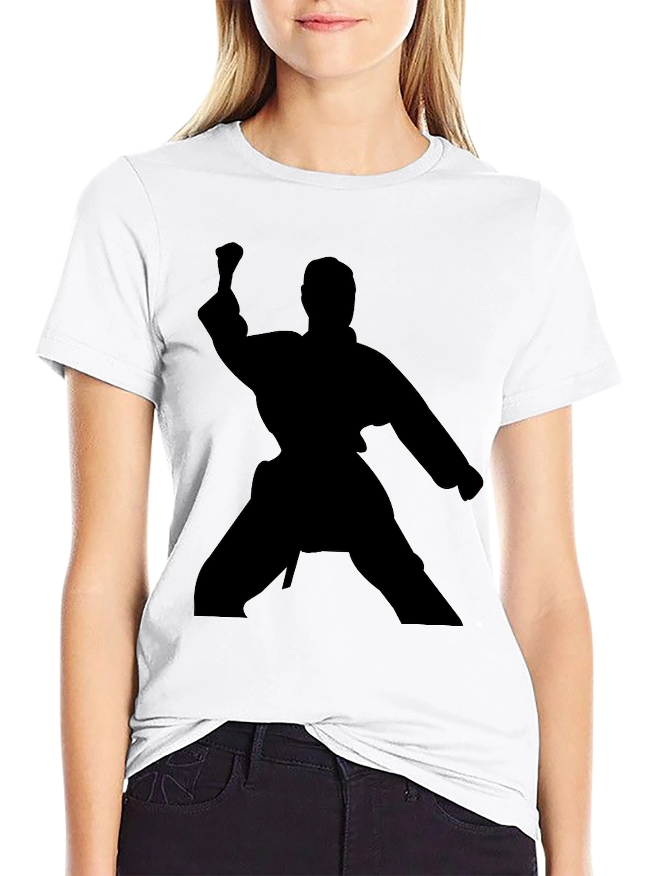 Karate Silhouette Graphic T-Shirt - Black Martial Arts Tee