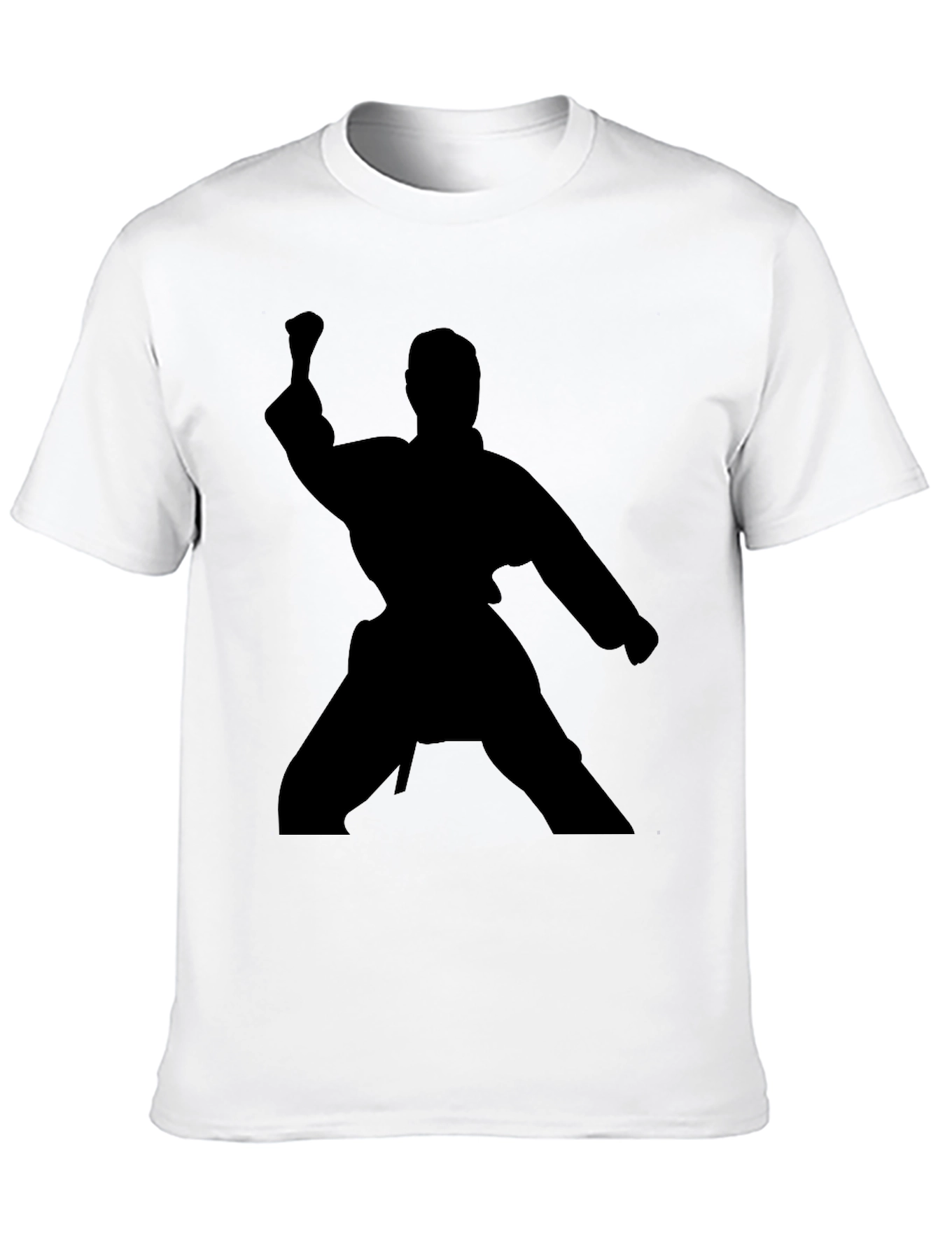 Karate Silhouette Graphic T-Shirt - Black Martial Arts Tee