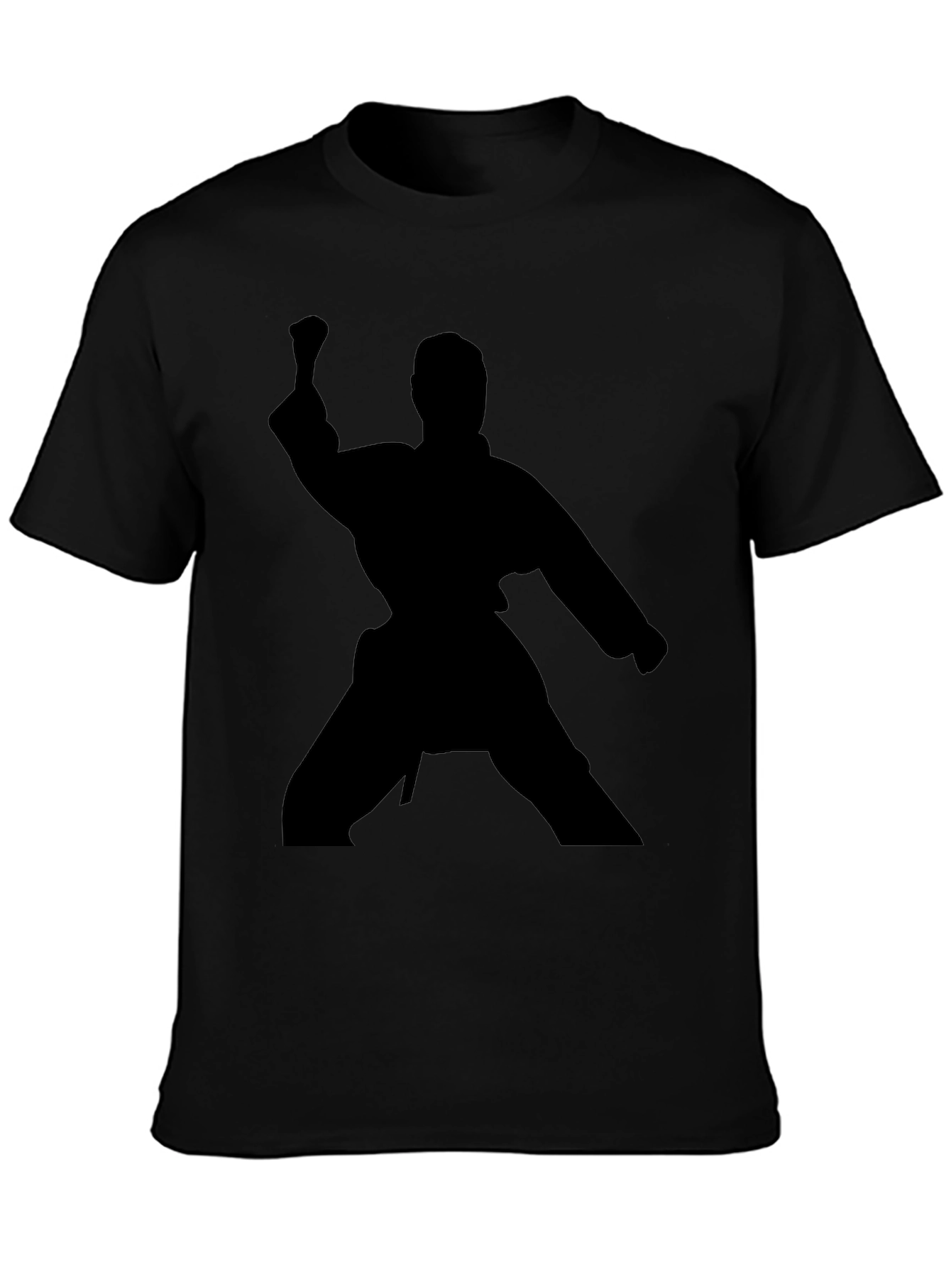 Karate Silhouette Graphic T-Shirt - Black Martial Arts Tee