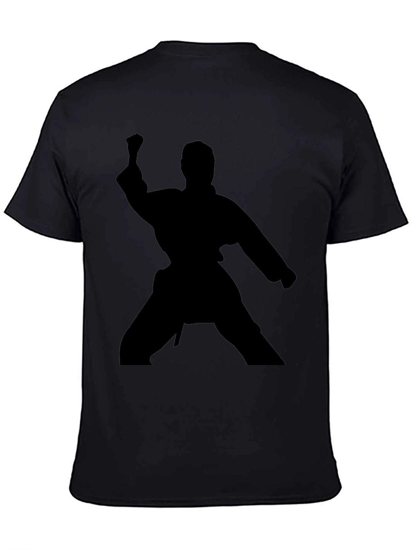 Karate Silhouette Graphic T-Shirt - Black Martial Arts Tee