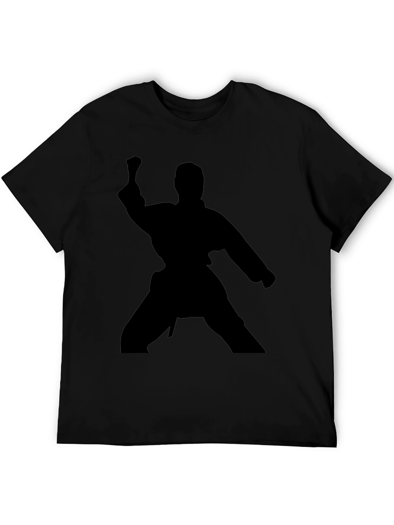 Karate Silhouette Graphic T-Shirt - Black Martial Arts Tee