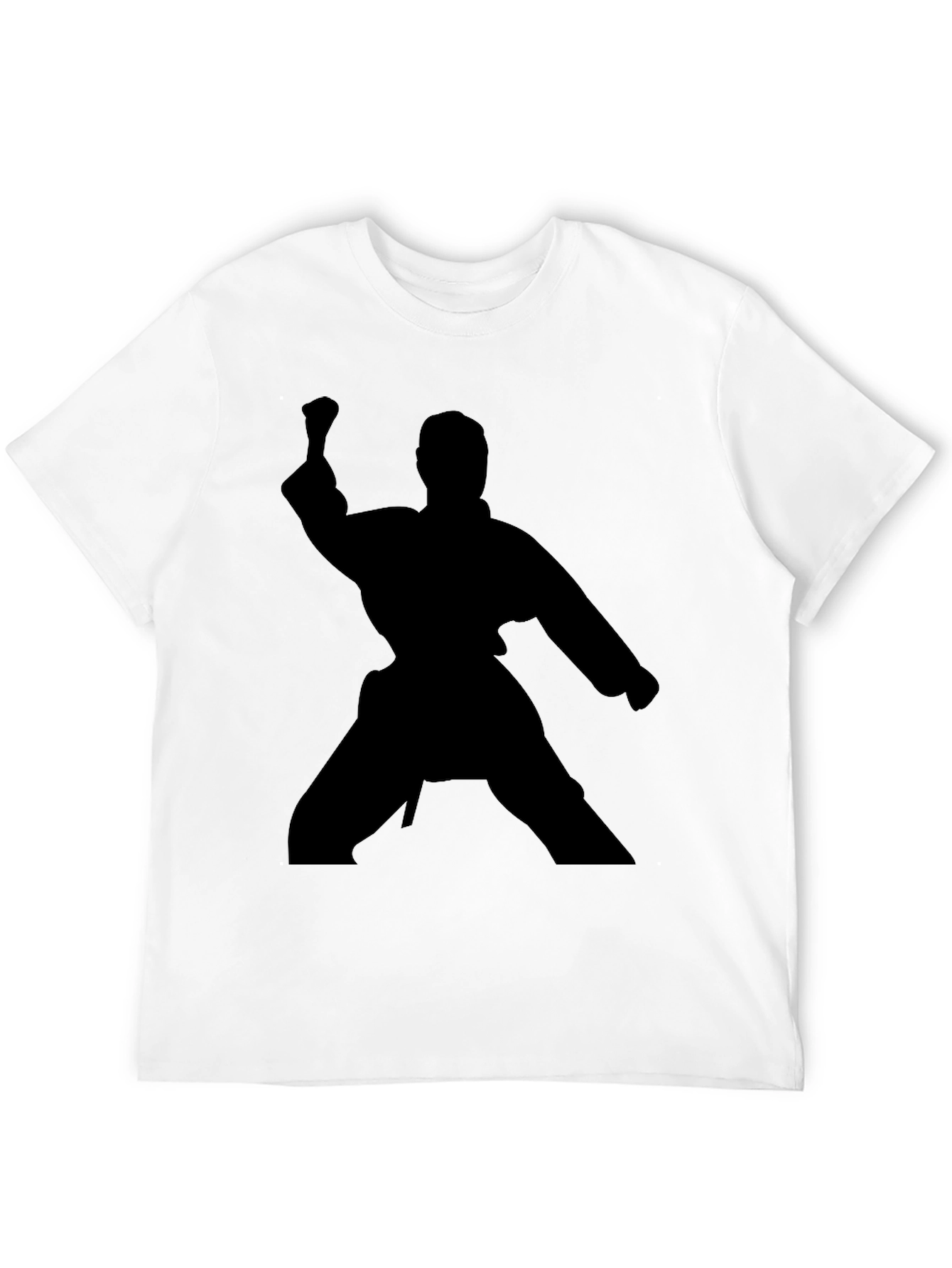 Karate Silhouette Graphic T-Shirt - Black Martial Arts Tee