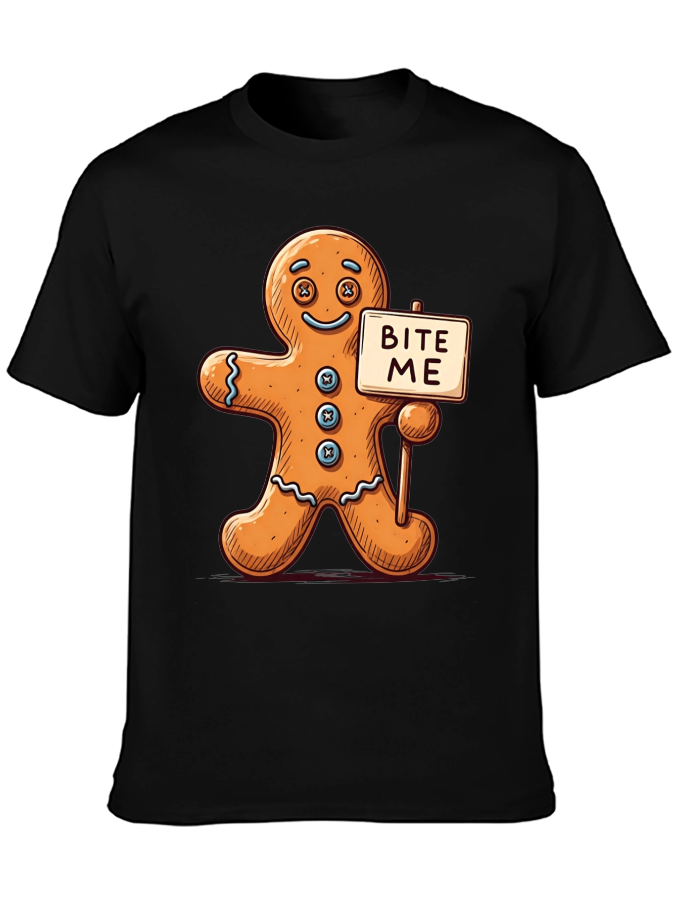 Gingerbread Man Bite Me Graphic Tee