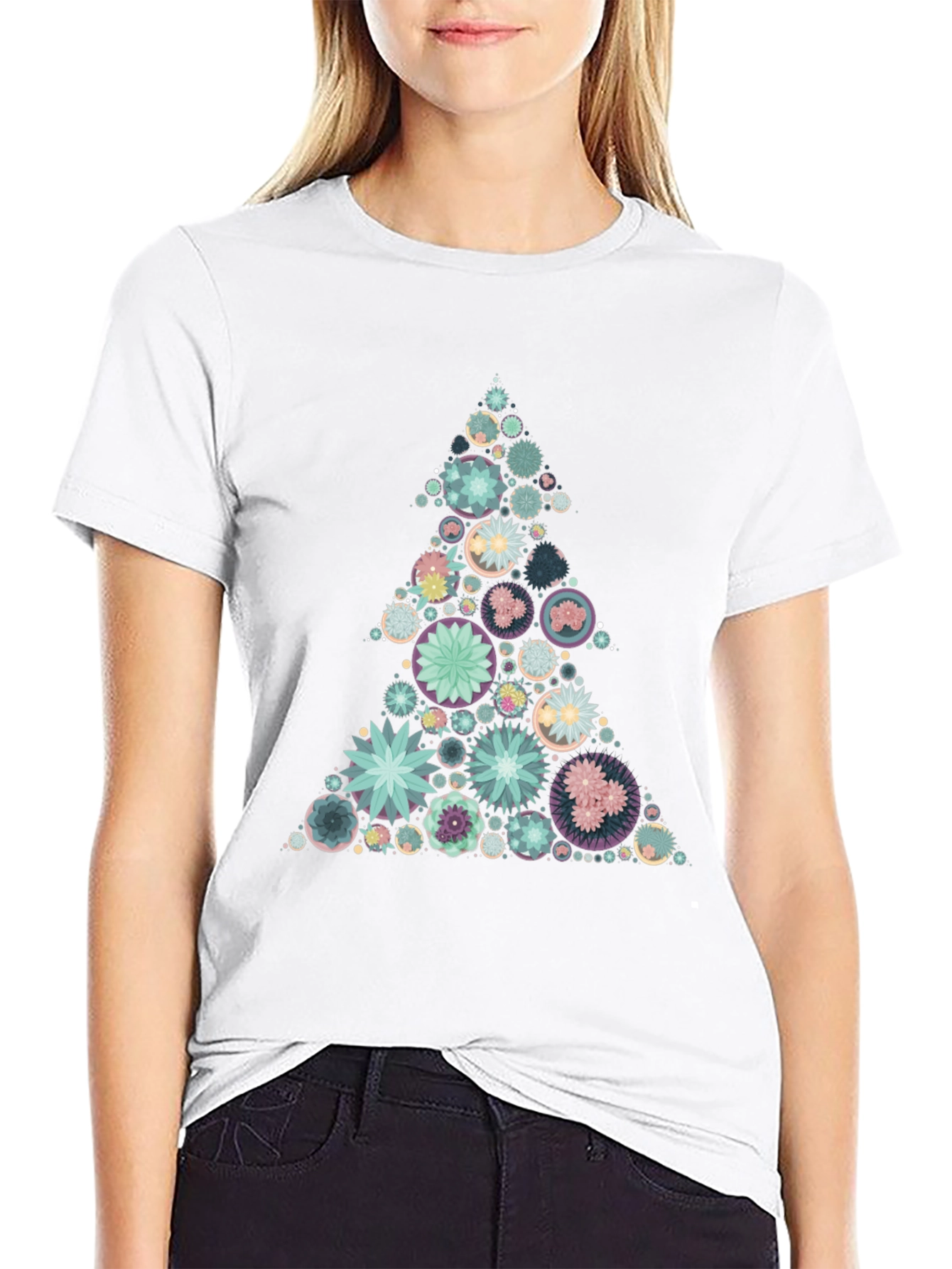 Geometric Christmas Tree Graphic Tee