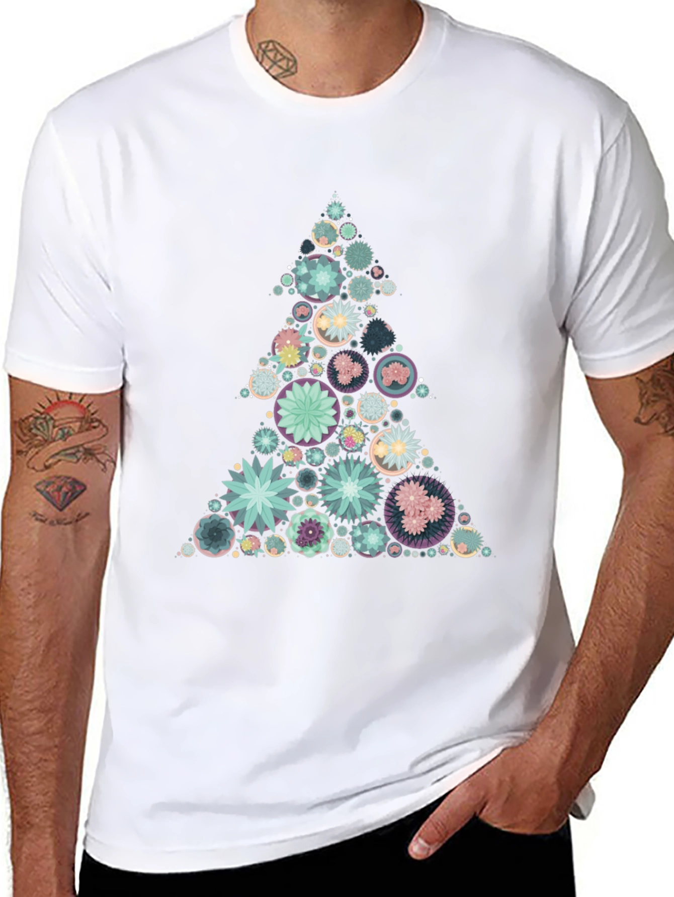 Geometric Christmas Tree Graphic Tee