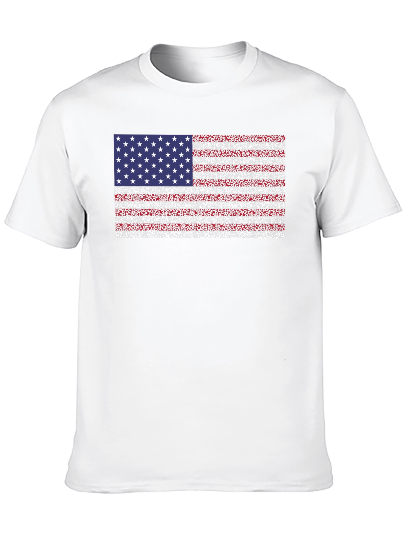 American Flag Leopard Print Black T-Shirt