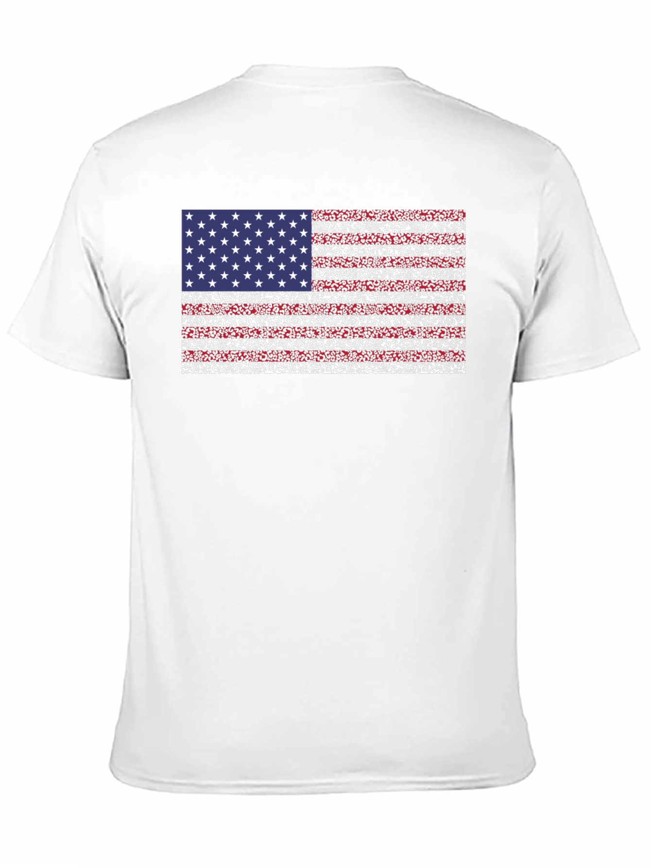 American Flag Leopard Print Black T-Shirt