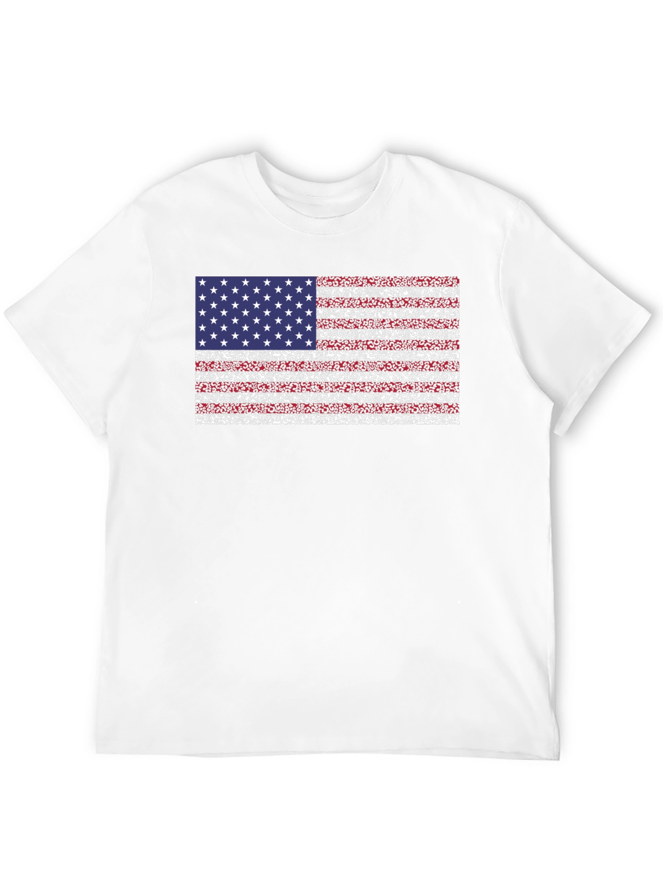 American Flag Leopard Print Black T-Shirt