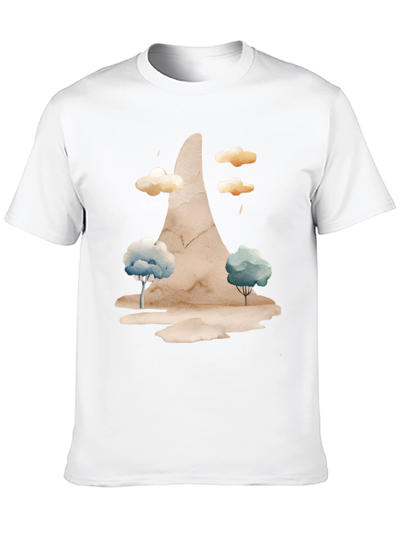 Watercolor Landscape Black Tee