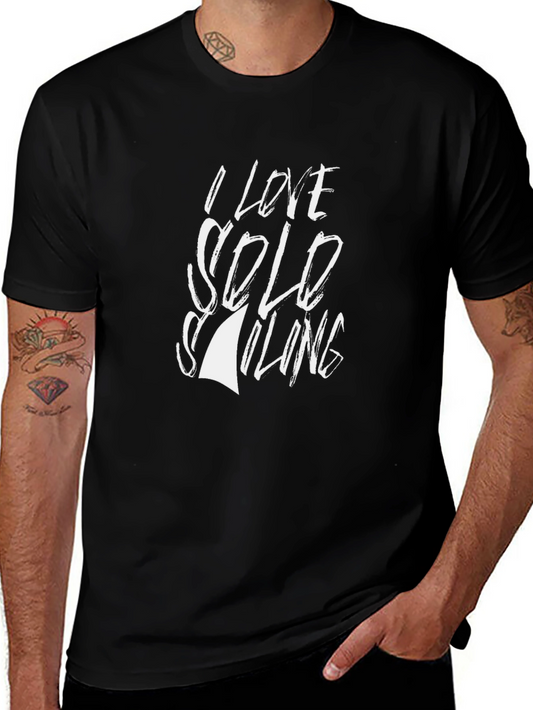 I Love Solo Sailing Black T-Shirt