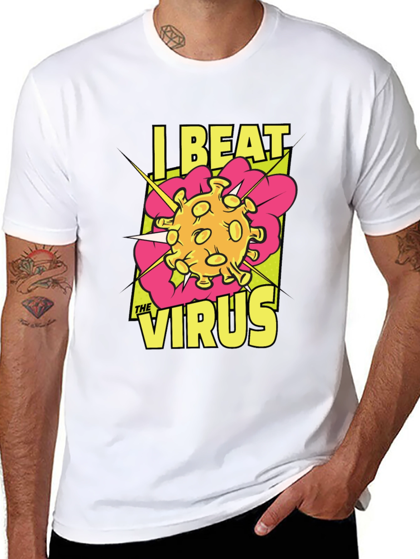 I Beat The Virus T-Shirt - Graphic Novel Style