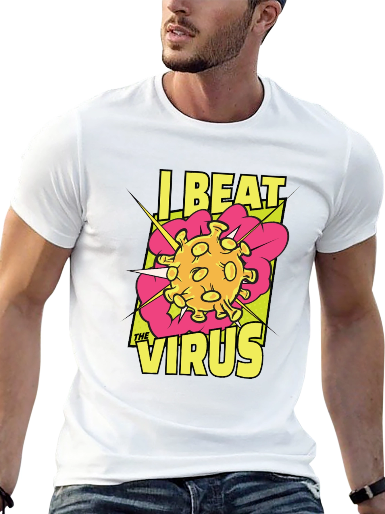 I Beat The Virus T-Shirt - Graphic Novel Style