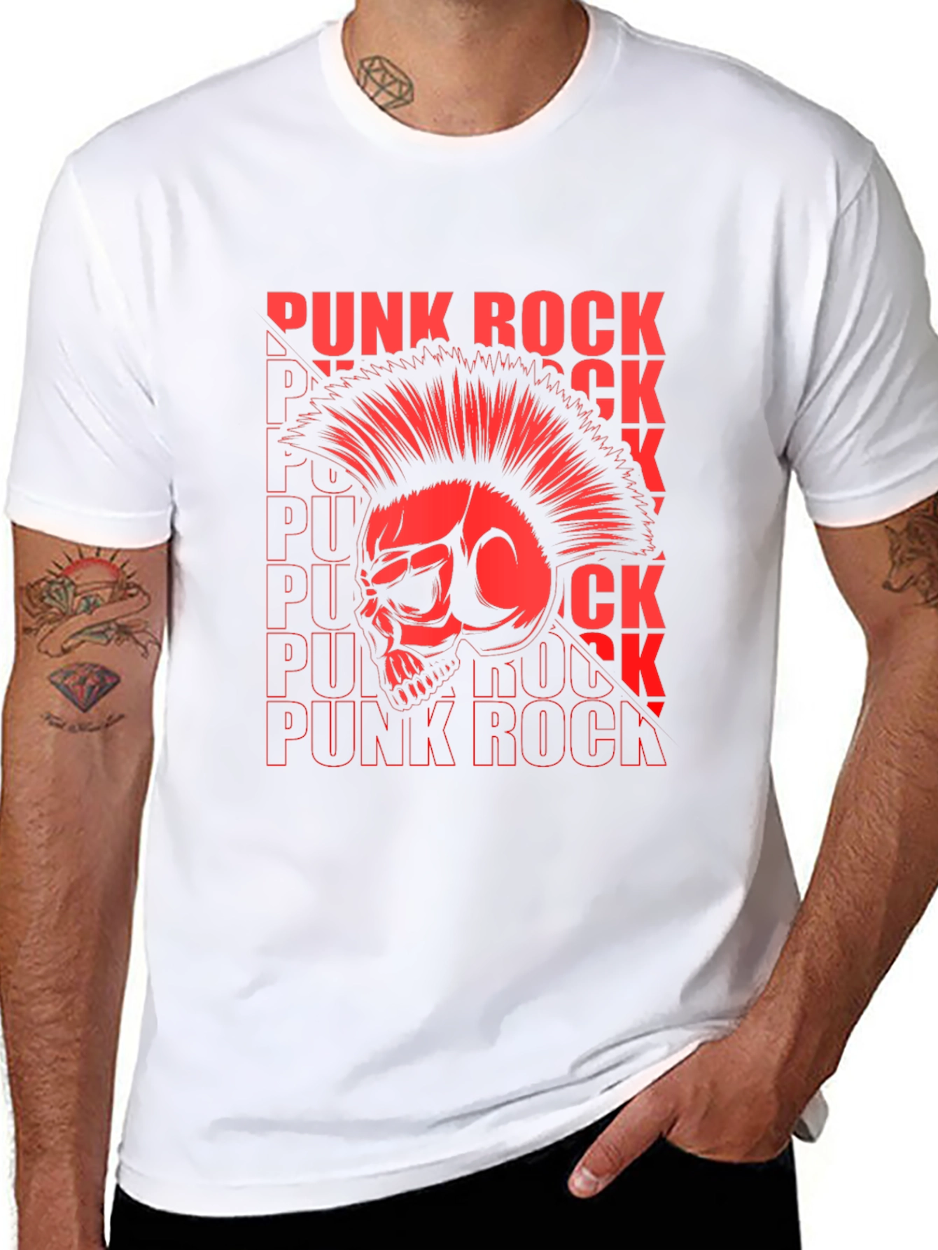 Punk Rock Skull Graphic T-Shirt - Bold Style