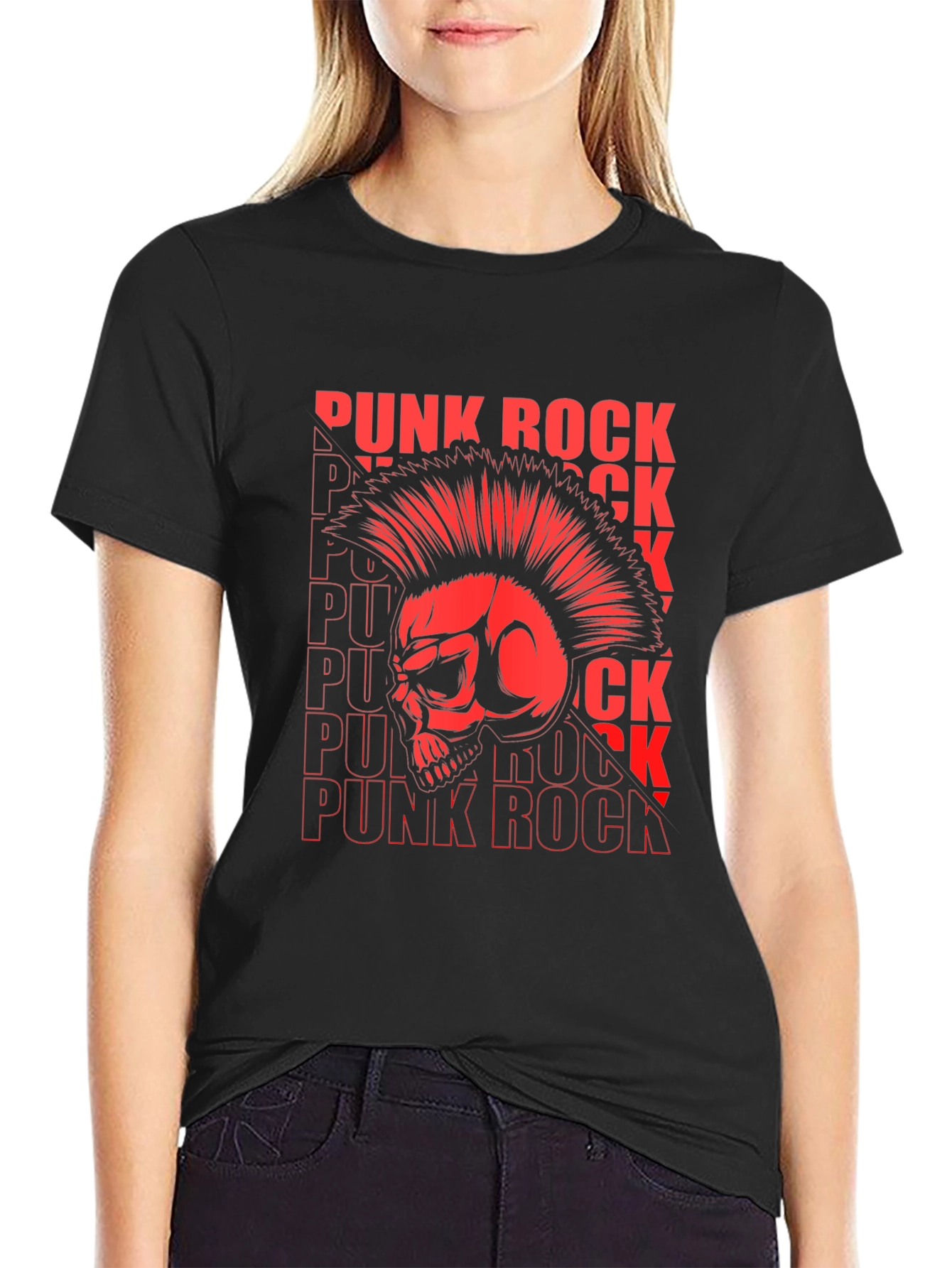 Punk Rock Skull Graphic T-Shirt - Bold Style