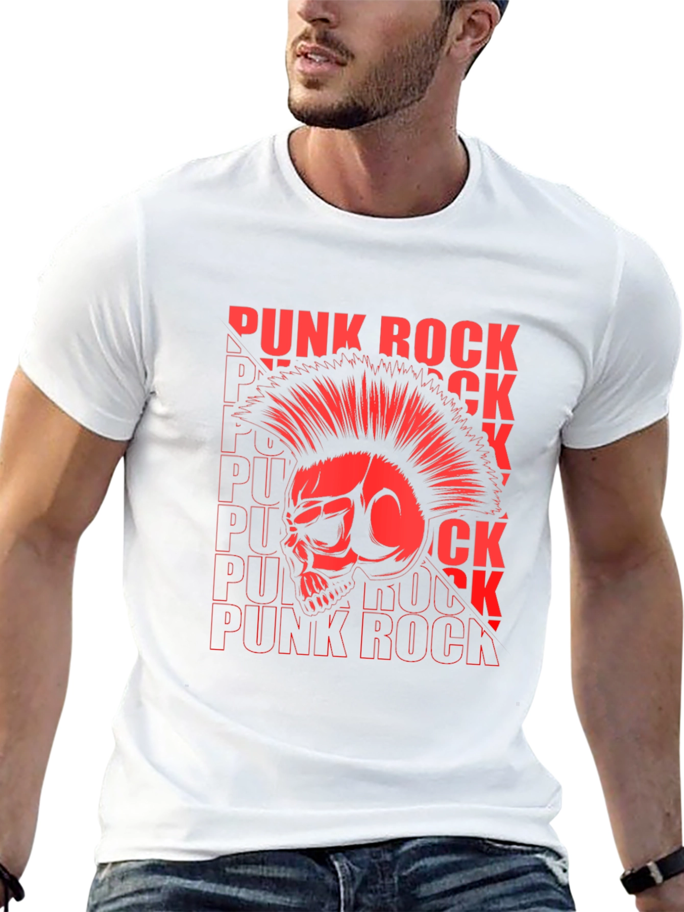 Punk Rock Skull Graphic T-Shirt - Bold Style