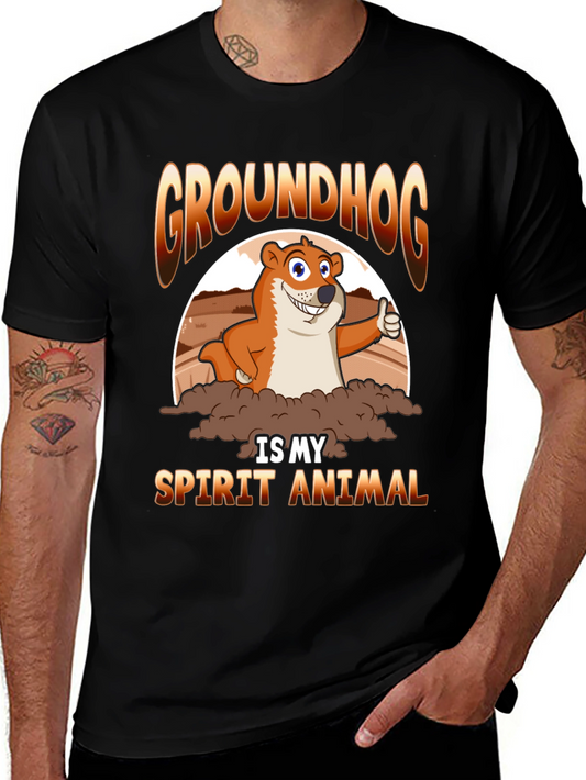 Groundhog Spirit Animal T-Shirt - Cute Cartoon Design