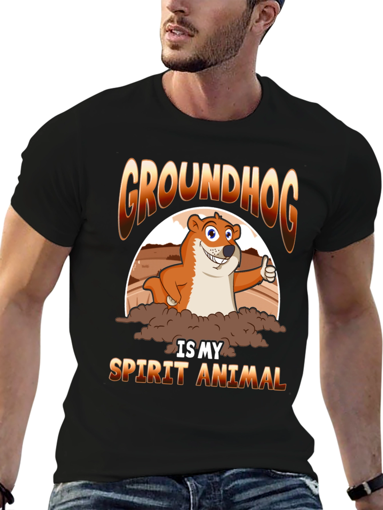 Groundhog Spirit Animal T-Shirt - Cute Cartoon Design