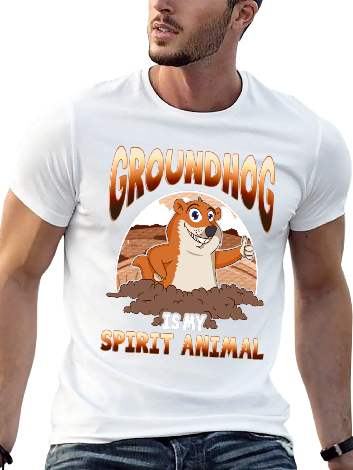 Groundhog Spirit Animal T-Shirt - Cute Cartoon Design