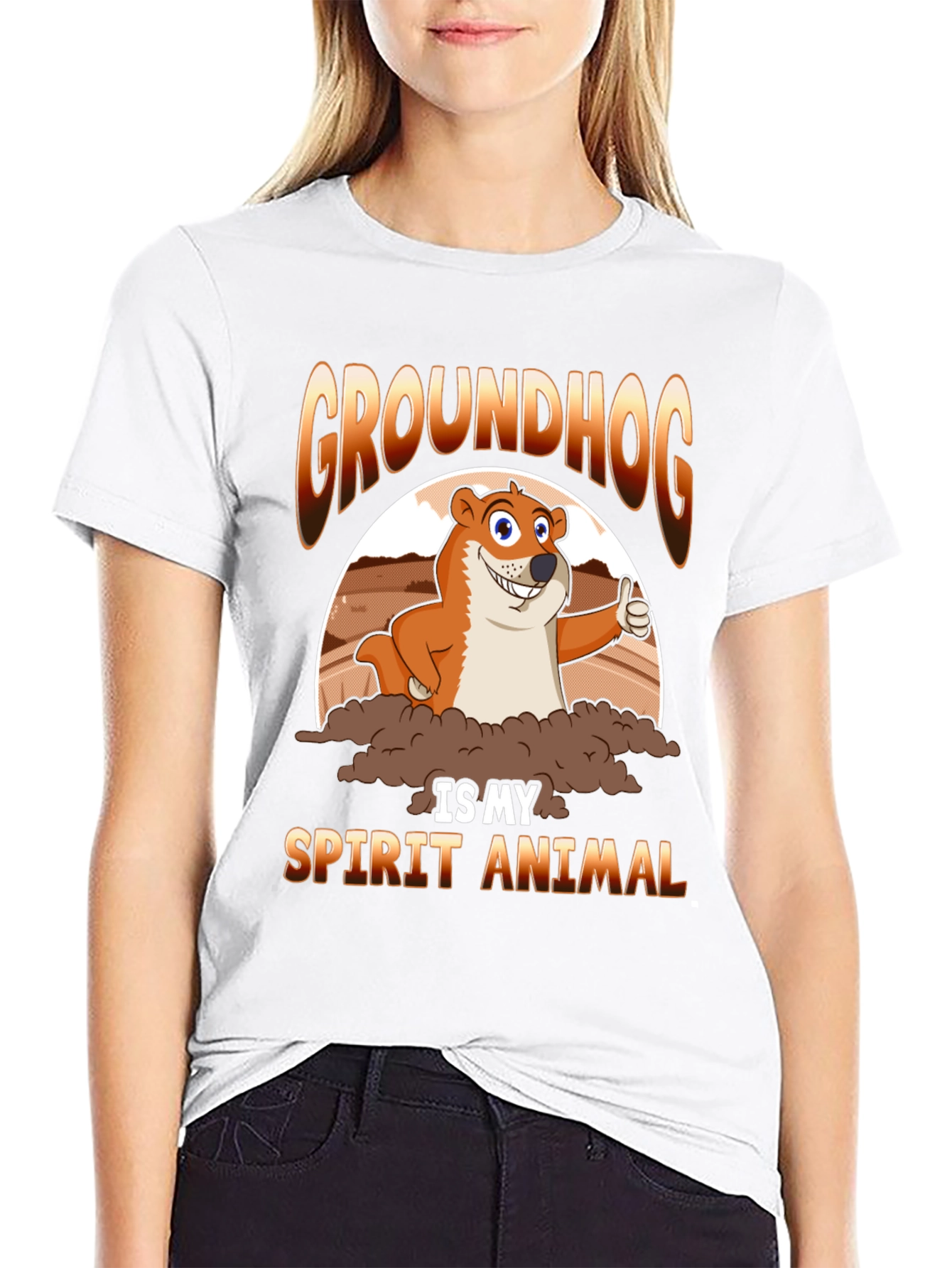 Groundhog Spirit Animal T-Shirt - Cute Cartoon Design