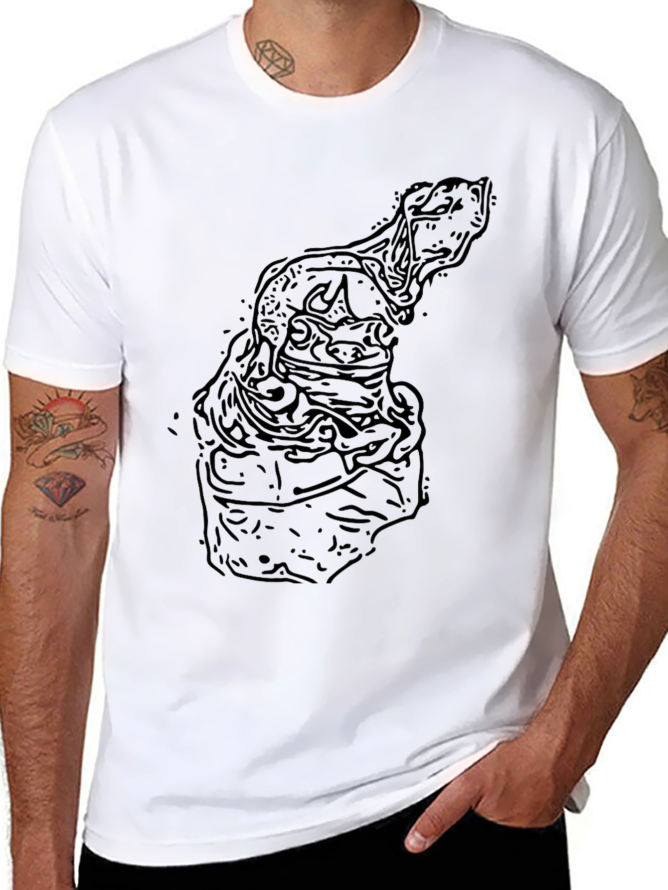 Abstract Black Graphic Tee