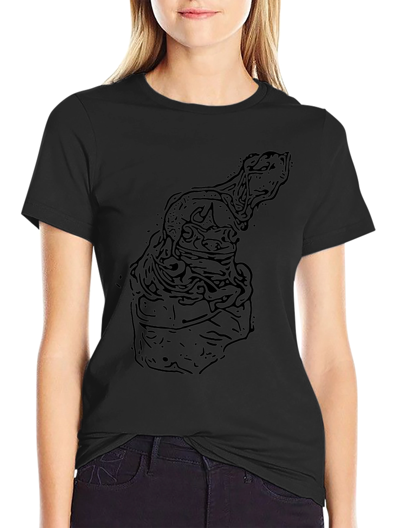 Abstract Black Graphic Tee
