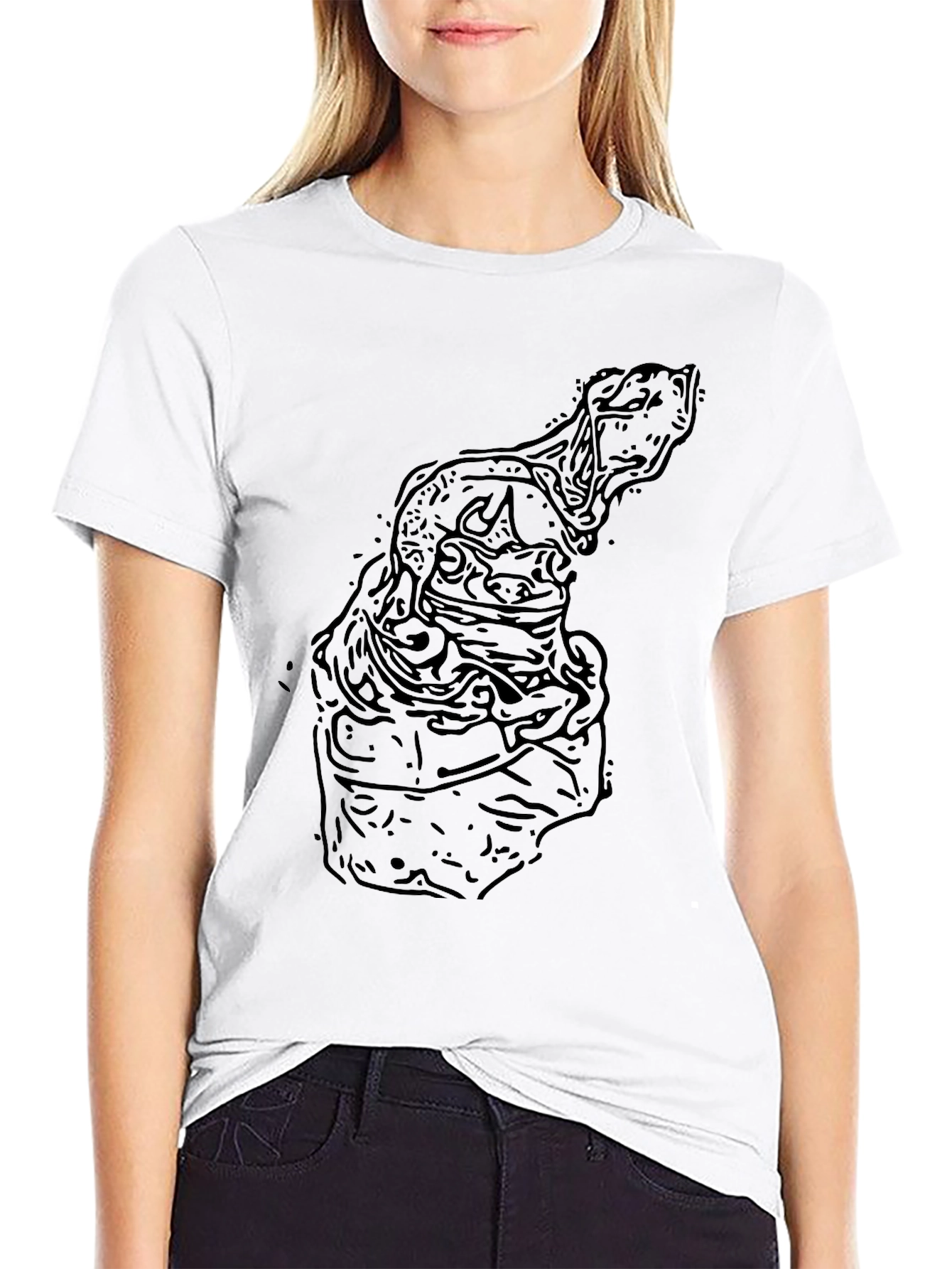 Abstract Black Graphic Tee