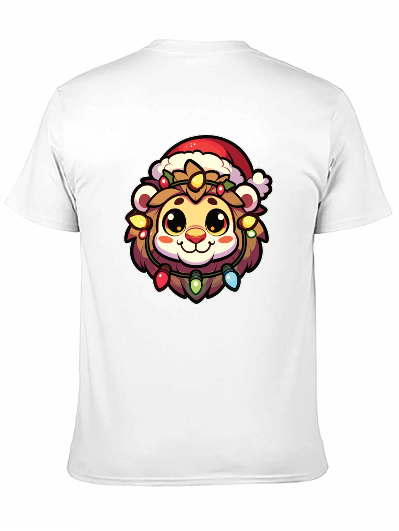 Festive Lion Graphic Tee - Holiday Apparel