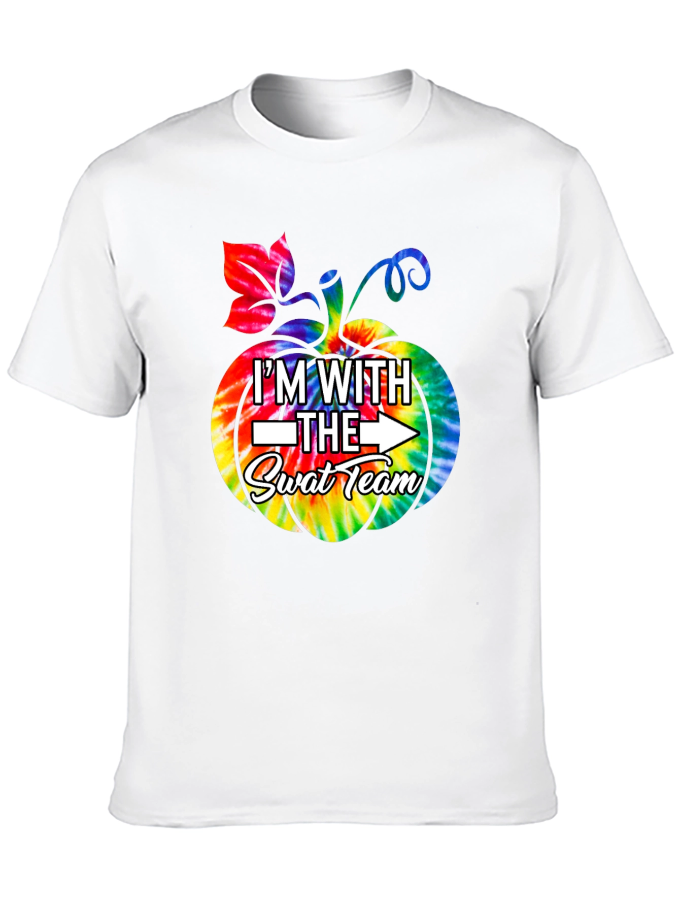 Im With The SWAT Team Tie Dye Pumpkin T-Shirt