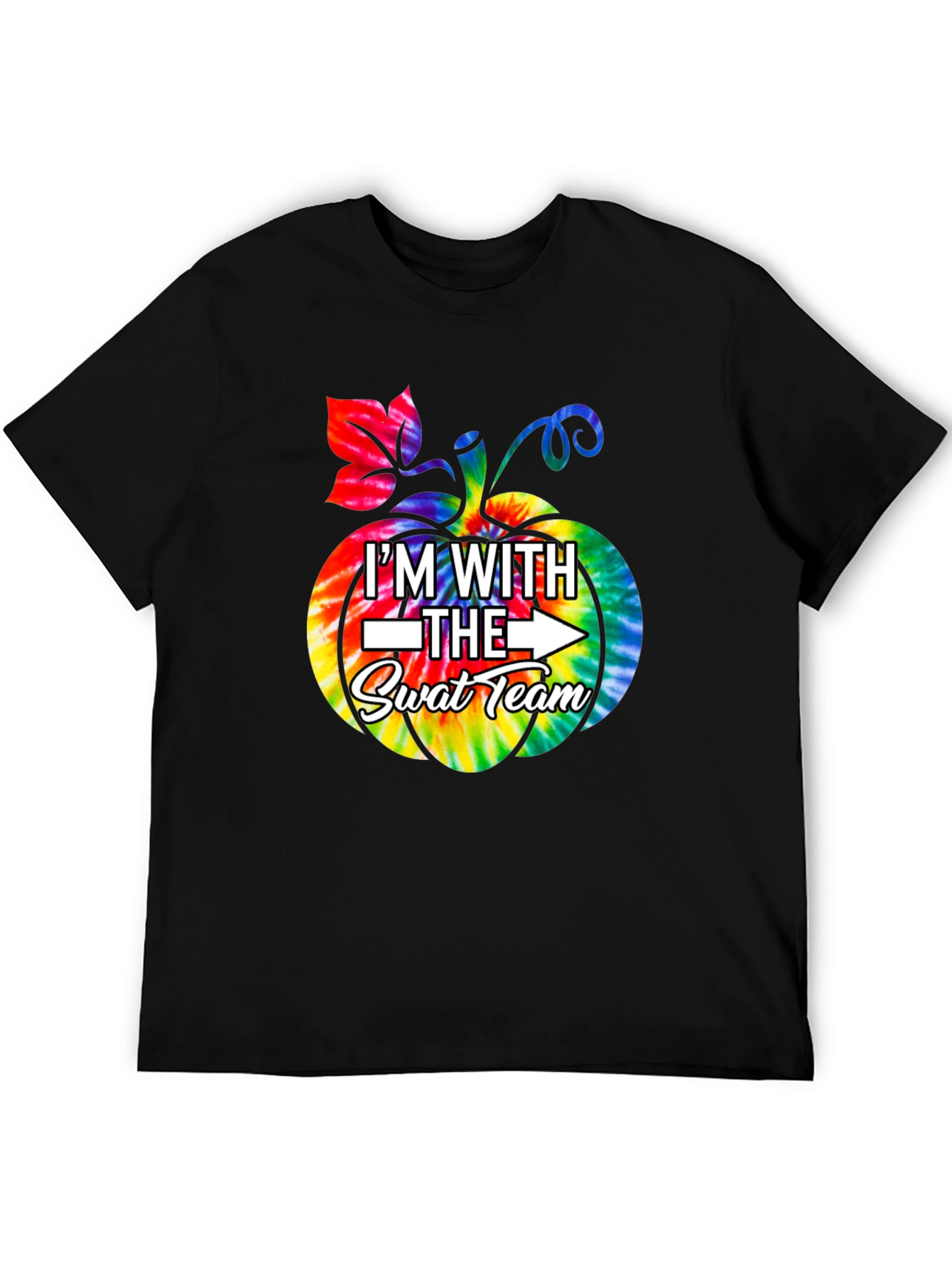 Im With The SWAT Team Tie Dye Pumpkin T-Shirt