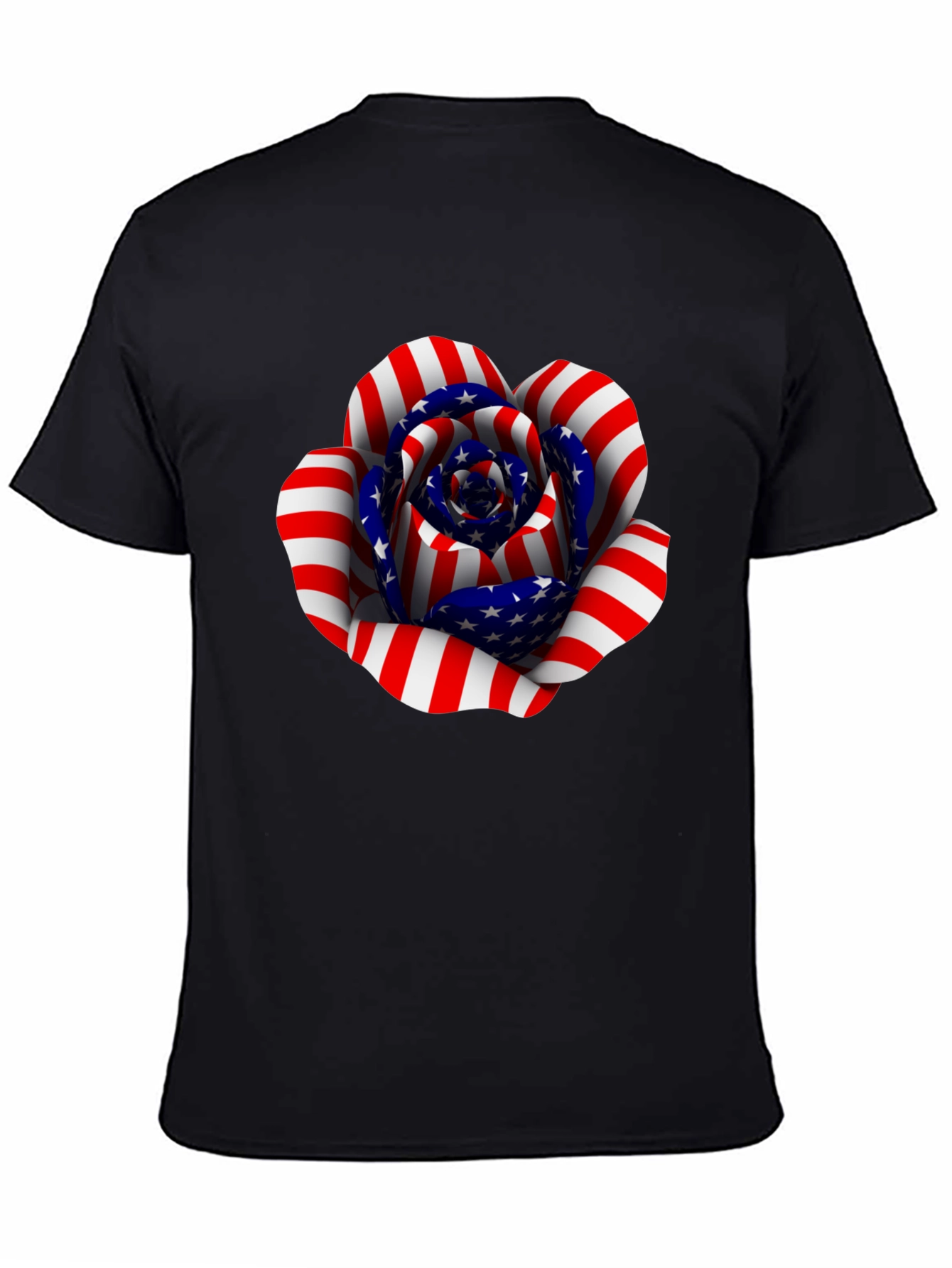 USA Flag Rose Graphic T-Shirt