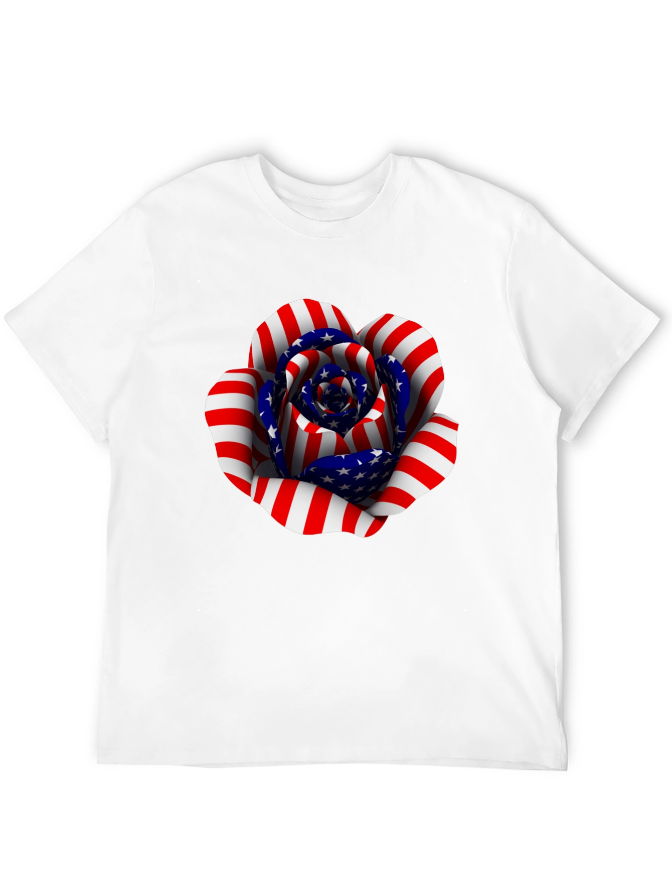 USA Flag Rose Graphic T-Shirt