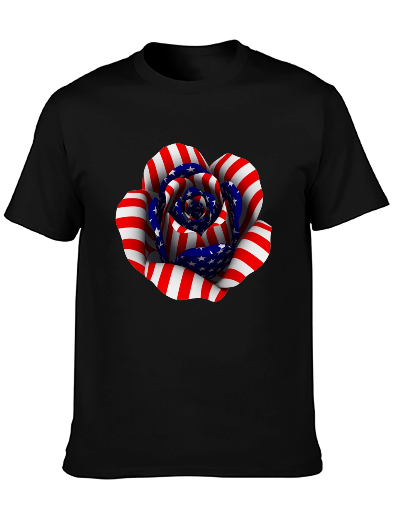 USA Flag Rose Graphic T-Shirt