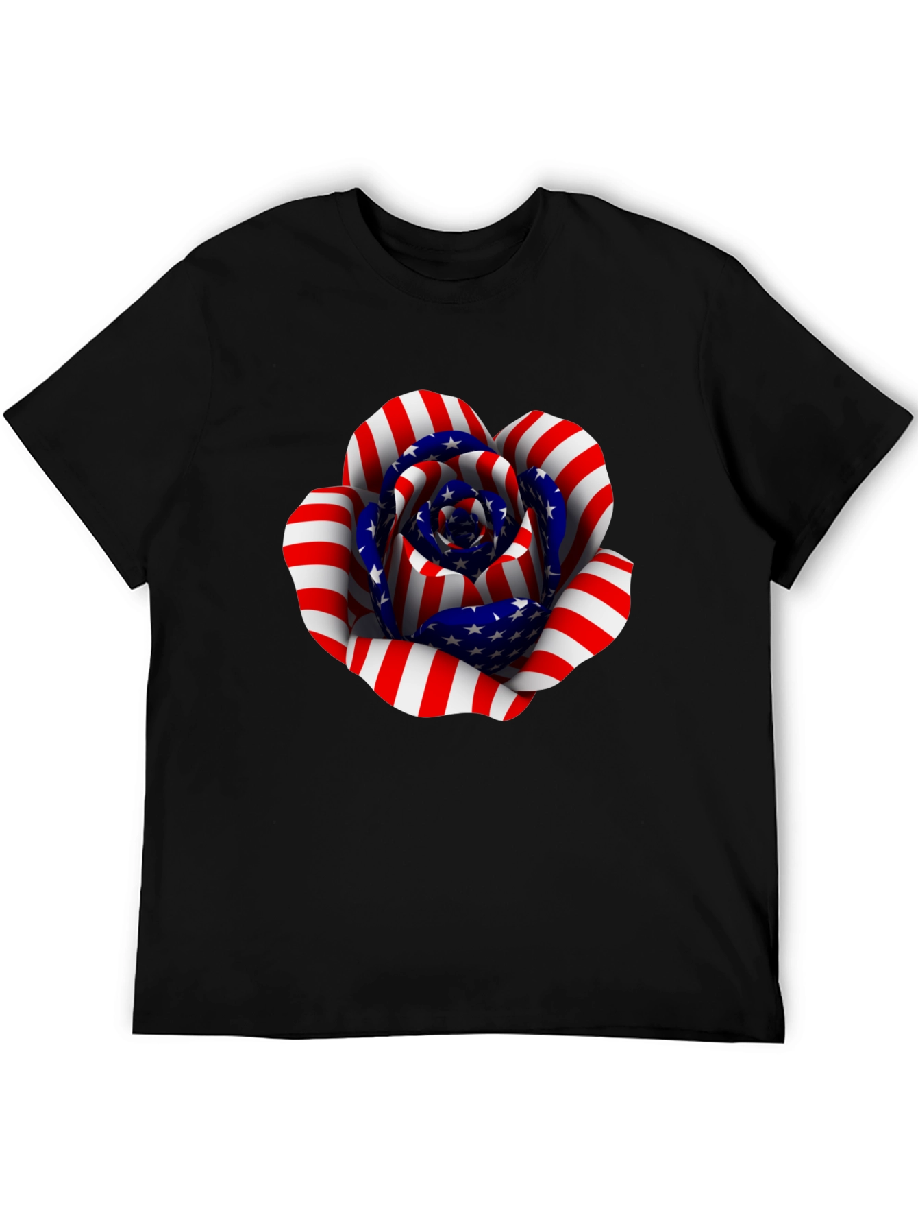 USA Flag Rose Graphic T-Shirt