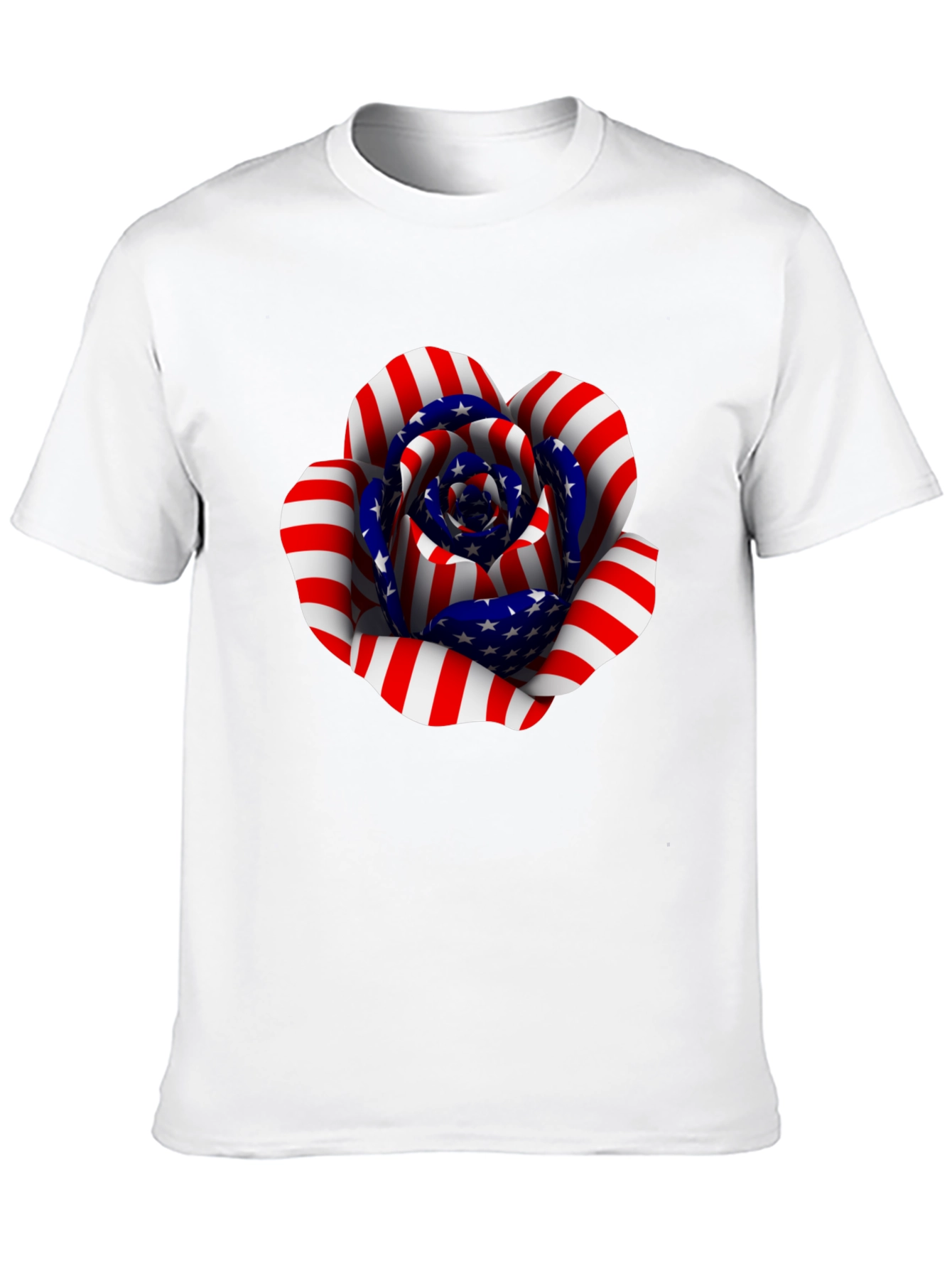 USA Flag Rose Graphic T-Shirt