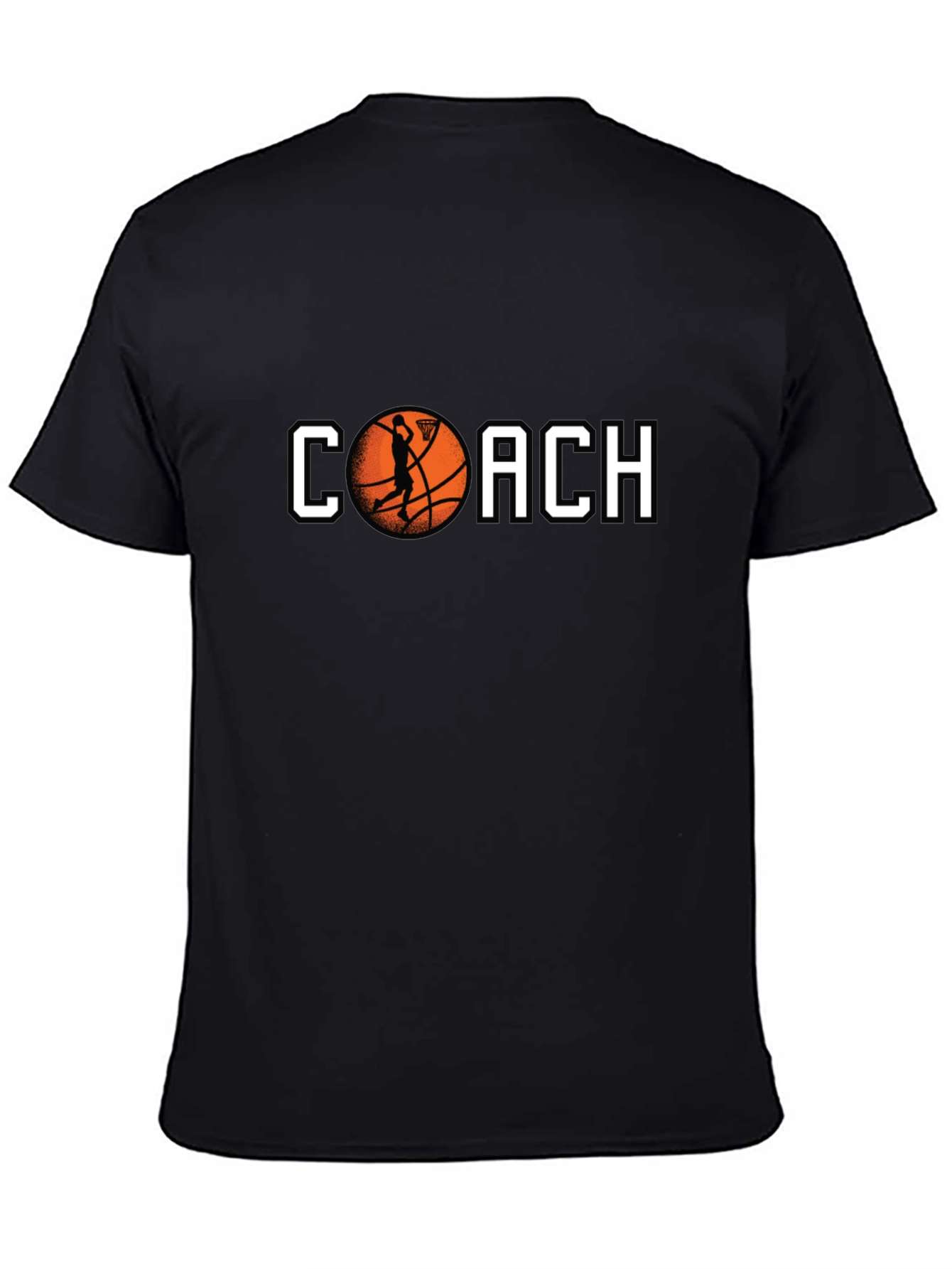 Basketball Coach Graphic Tee - Black Cotton T-Shirt