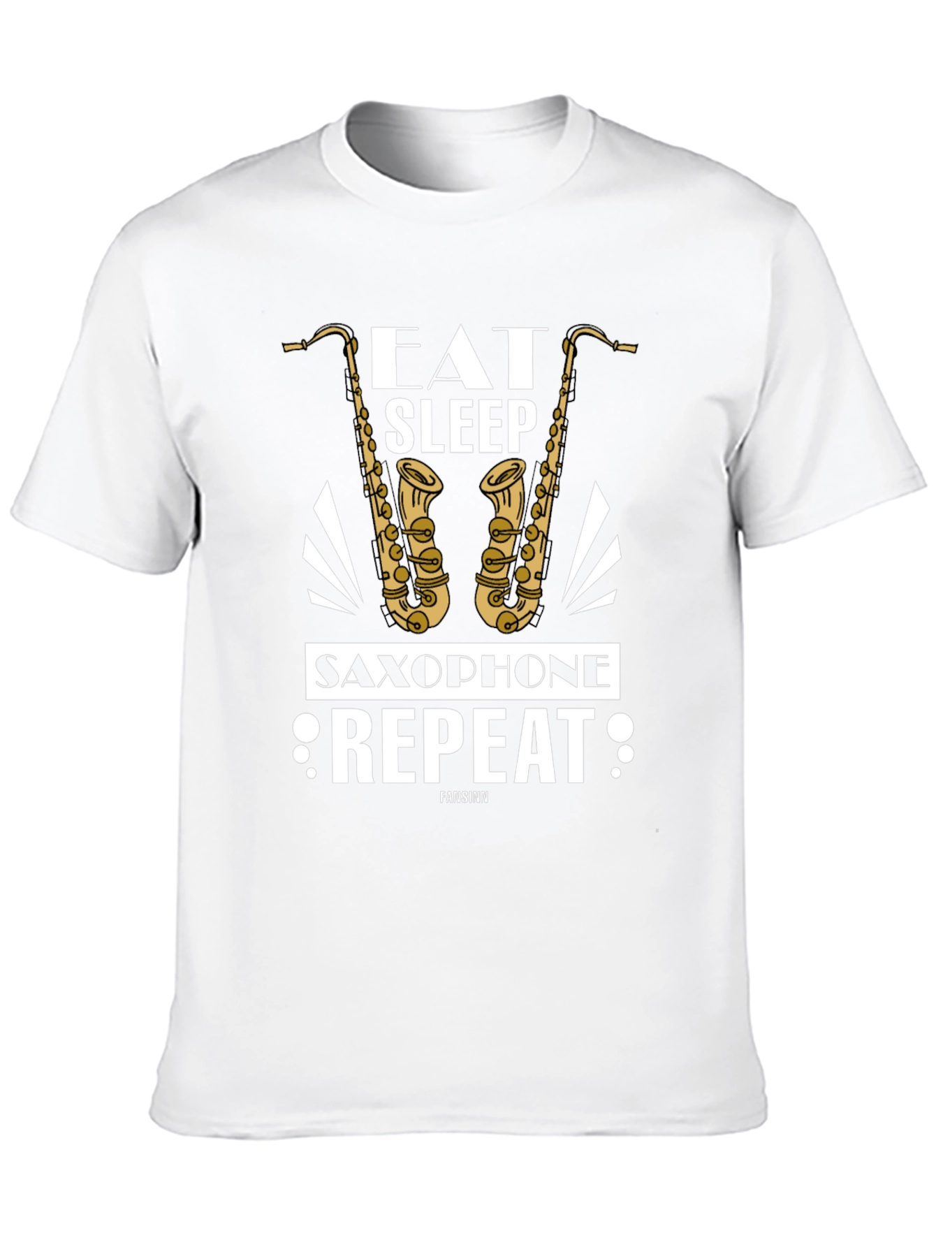 Eat Sleep Saxophone Repeat Black Graphic Tee
