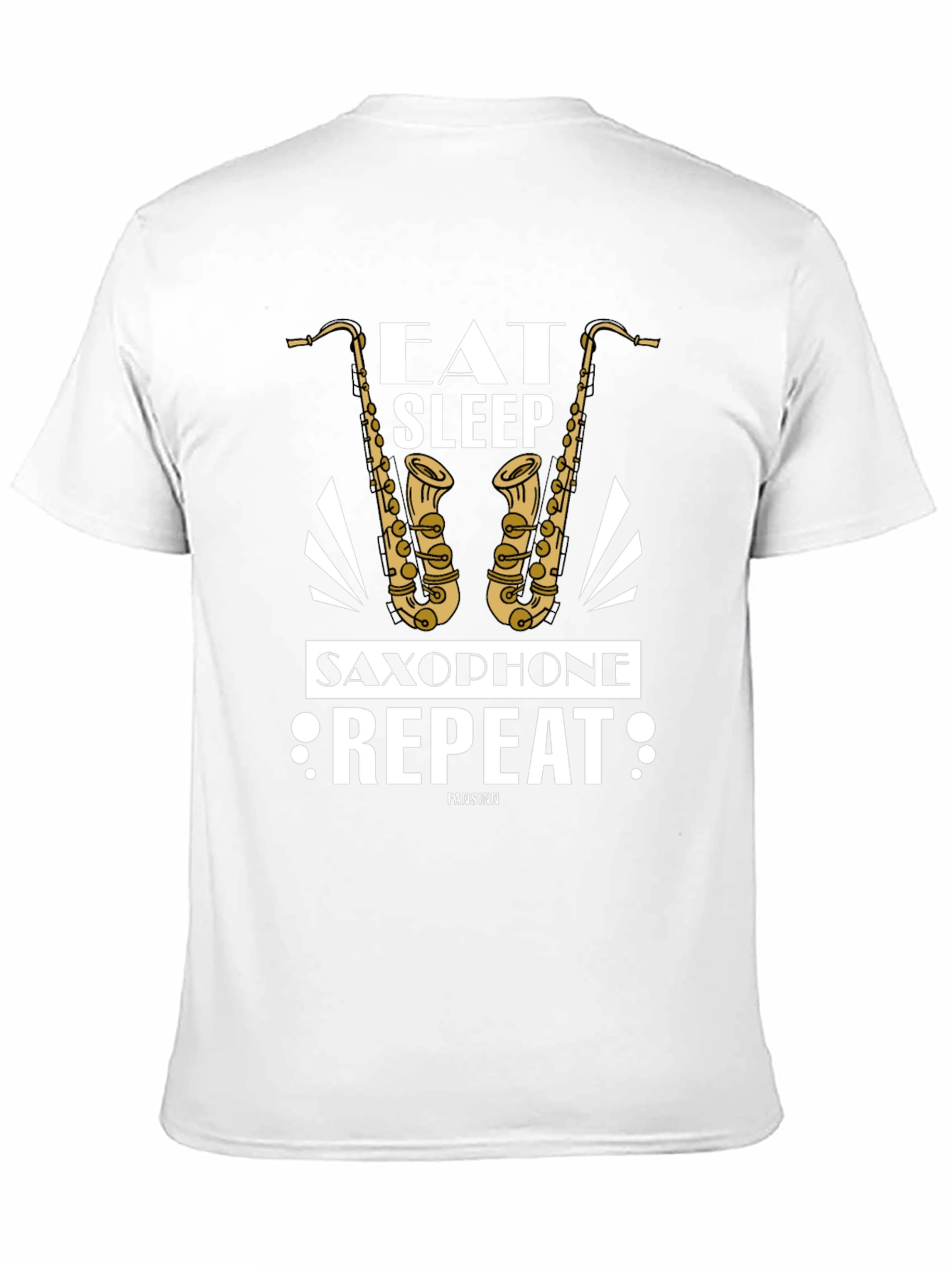 Eat Sleep Saxophone Repeat Black Graphic Tee