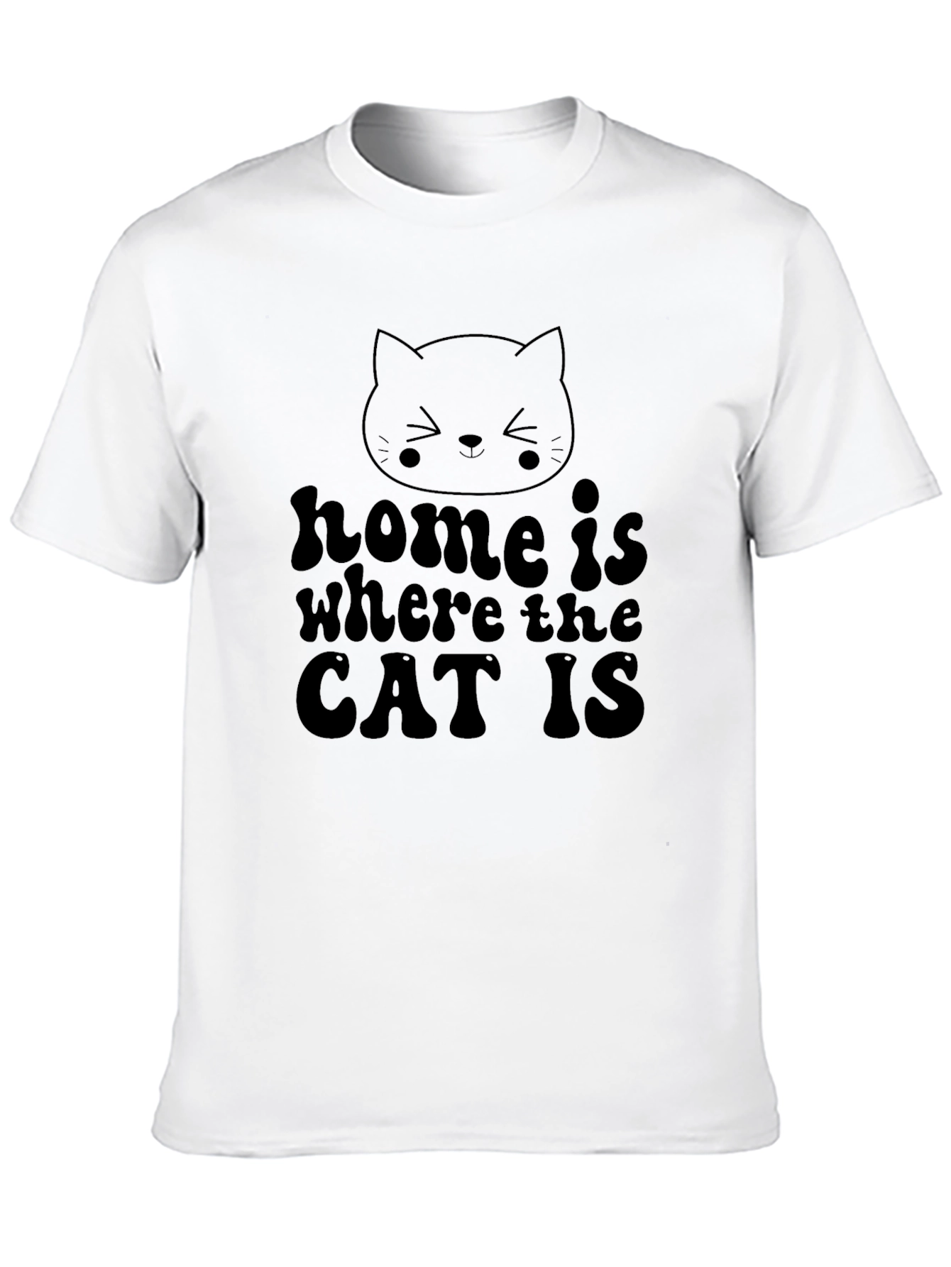 Home is Where the Cat Is Black Graphic Tee