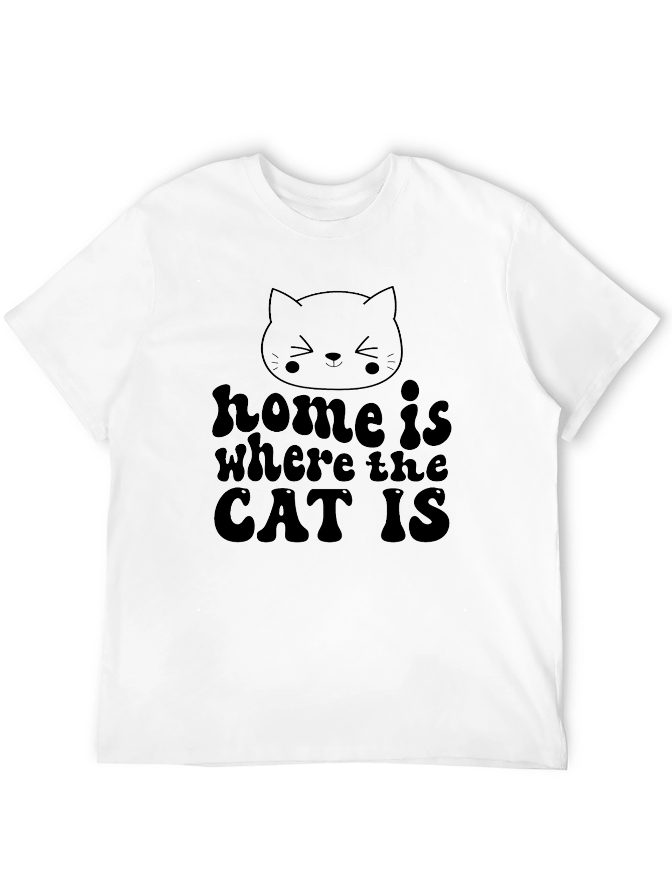 Home is Where the Cat Is Black Graphic Tee