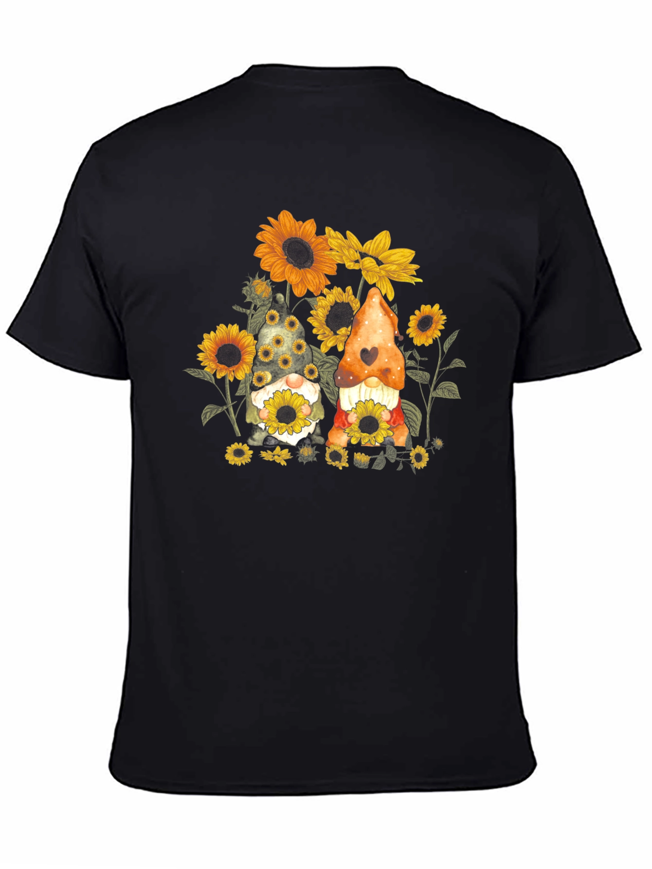 Sunflower Gnome Graphic Tee - Black