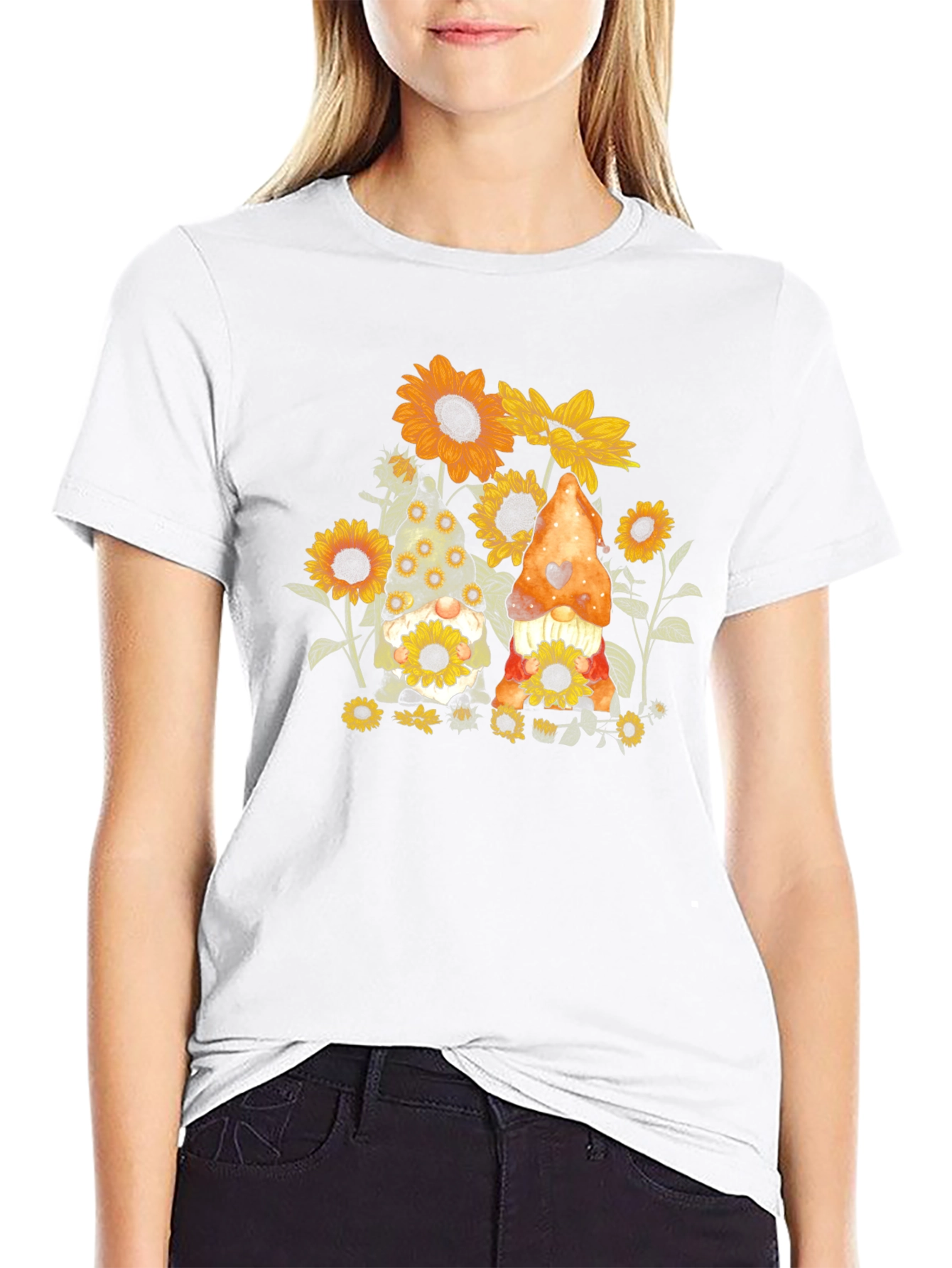 Sunflower Gnome Graphic Tee - Black