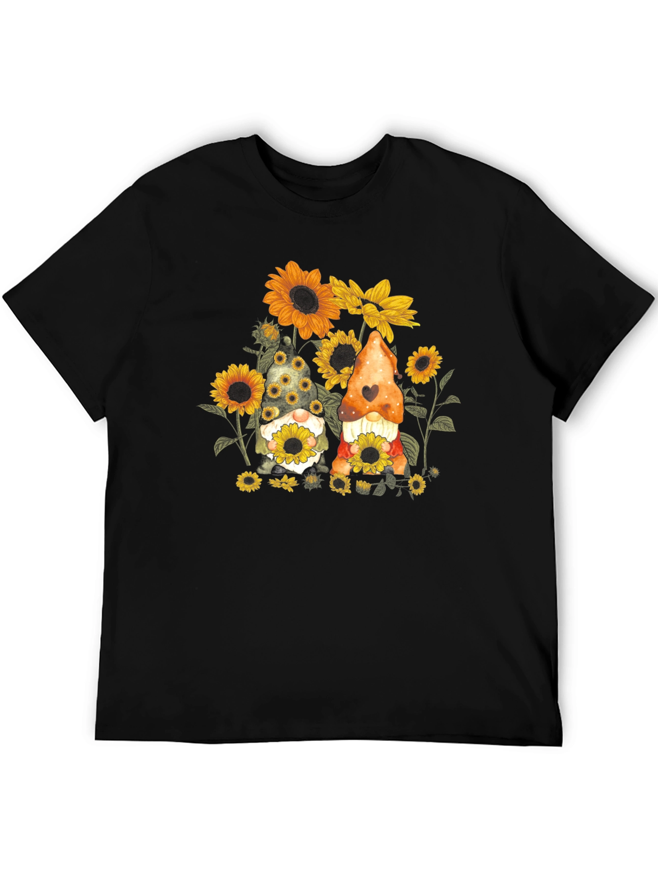 Sunflower Gnome Graphic Tee - Black