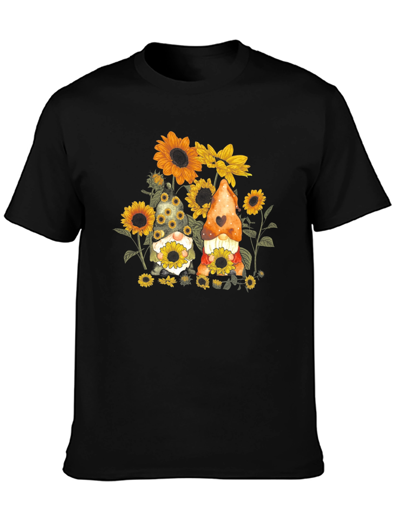 Sunflower Gnome Graphic Tee - Black