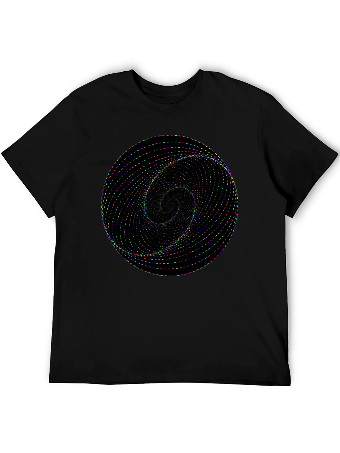 Hypnotic Spiral Graphic Black T-Shirt