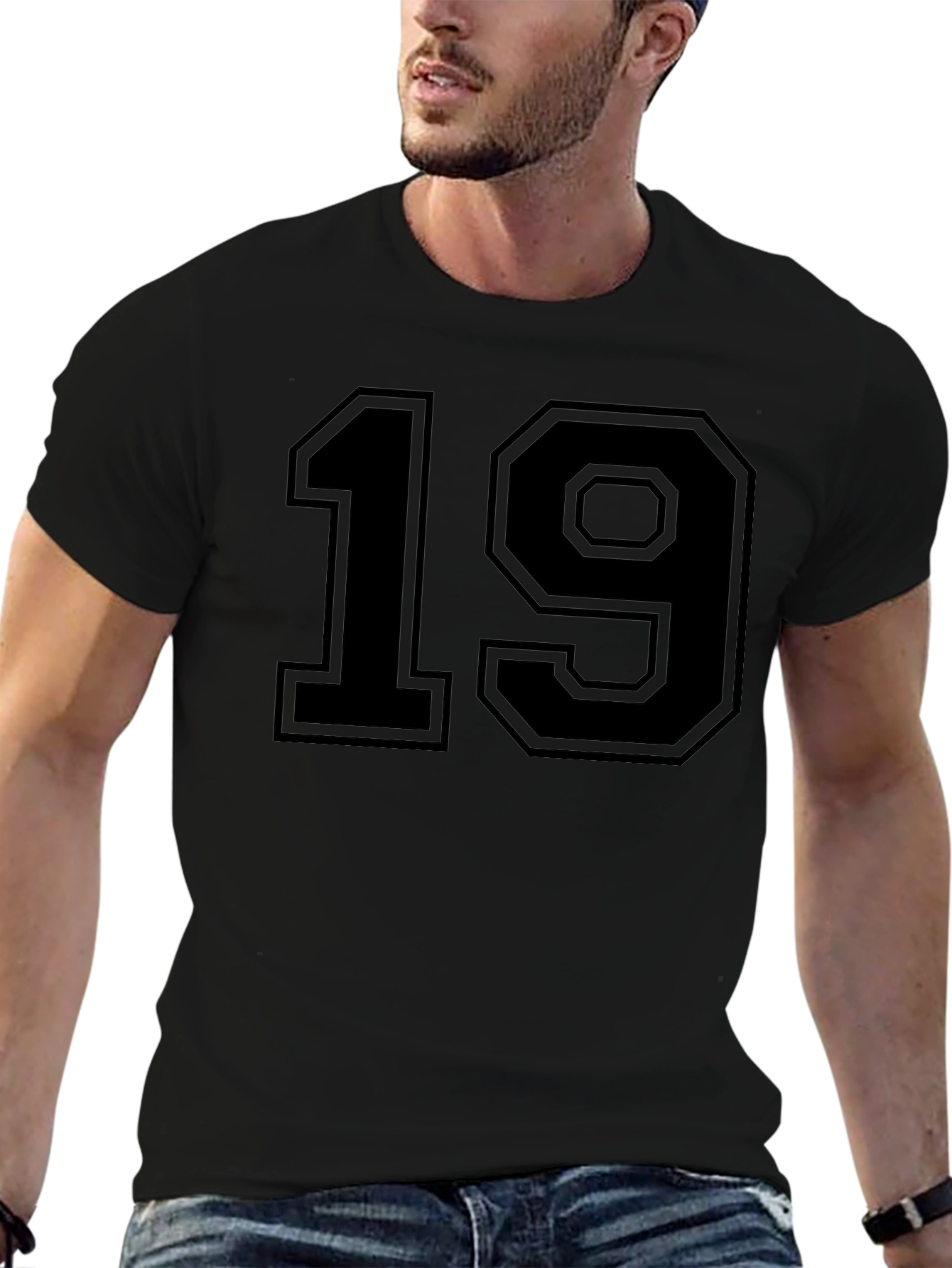 Black Number 19 Graphic T-Shirt