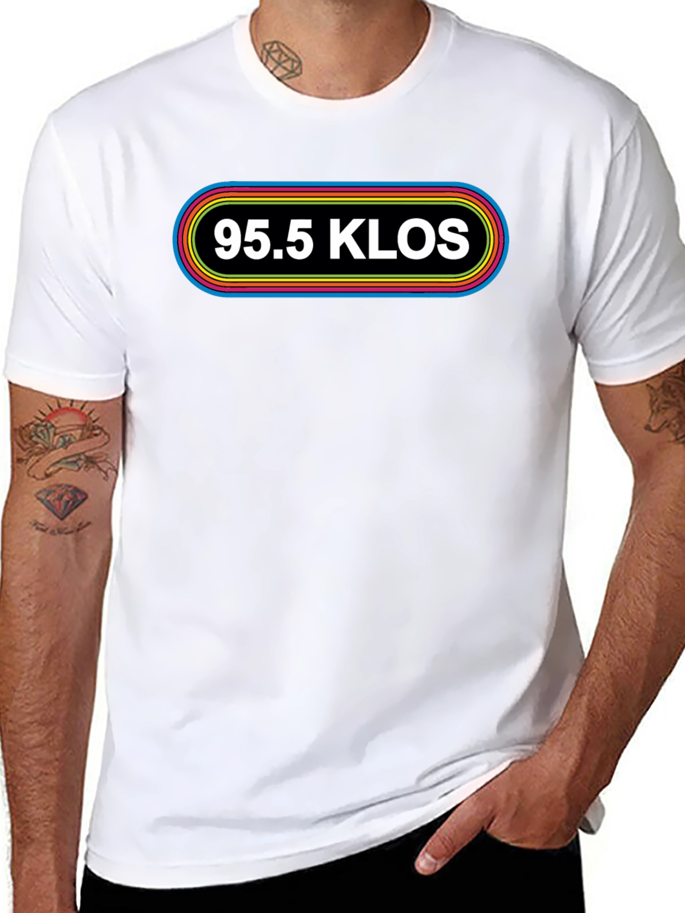 95.5 KLOS Radio Retro Style Graphic T-Shirt