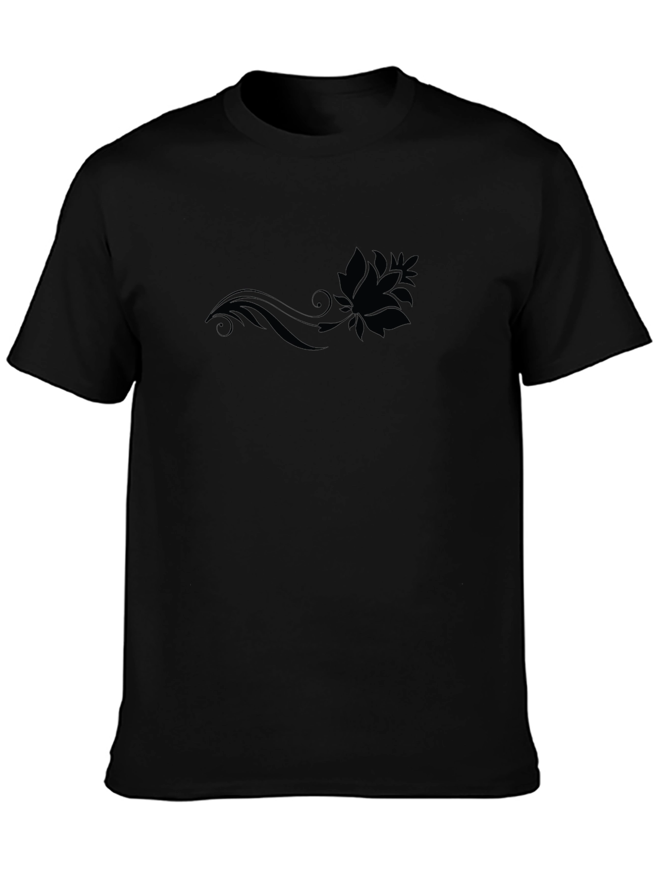 Black Graphic Tee - Lotus Design